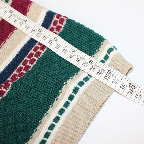 Vintage Alfred Dunner Short Sleeve Sweater Navy, Burgundy & Green Sz M - Picture 6 of 7